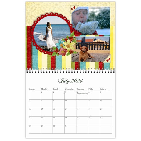 Floral 2024 Calendar Jul 2024