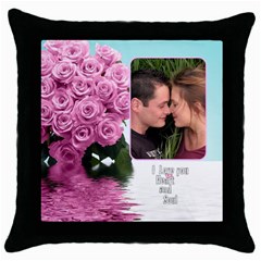 Pink Heart and Soul - Throw Pillow Case (Black)