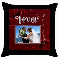 4ever Throw Pillow - Throw Pillow Case (Black)