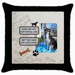 Dogs Throw Pillow - Throw Pillow Case (Black)