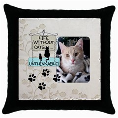 Cats Throw Pillow - Throw Pillow Case (Black)