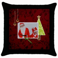 Throw Pillow Case- Christmas Tree - Throw Pillow Case (Black)