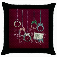 CHRISTMAS ORNAMENTS, PILLOW, 1 SIDE - Throw Pillow Case (Black)