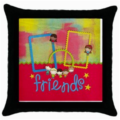 Friends/School- Pillowcase - Throw Pillow Case (Black)