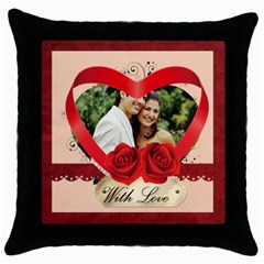 with love - Throw Pillow Case (Black) with love - Throw Pillow Case (Black)