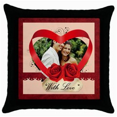 with love - Throw Pillow Case (Black)