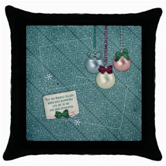 Victorian Christmas/ornament- pillow (1side) - Throw Pillow Case (Black)