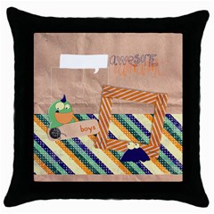 Bedtime monsters/Boys- pillow (1side) - Throw Pillow Case (Black)