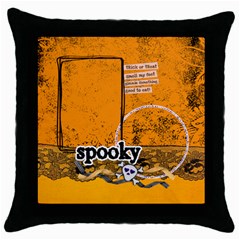 Spooky Halloween- pillow (1side) - Throw Pillow Case (Black)