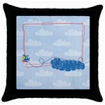 Tiny Pilot-helicopter- pillow (1side) - Throw Pillow Case (Black)