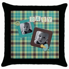 baby boy pillow - Throw Pillow Case (Black)