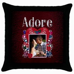 Adore Throw Pillow - Throw Pillow Case (Black)