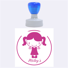 Girl With Pigtails--rubber Stamp Round (l)