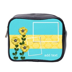 Mini Toiletries Bag (Two Sides) - Yellow Flowers