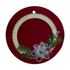 Holiday Wreath/Christmas-Ornament (Round, 1 side) - Ornament (Round)