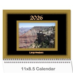 All framed 2026 LARGE NUMBER Calendar - Wall Calendar 11  x 8.5  (12-Months)