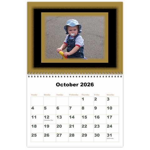 All Framed 2026 Large Number Calendar By Deborah Oct 2026