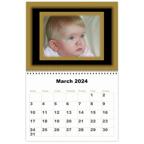 All Framed 2024 Large Number Calendar By Deborah Mar 2024