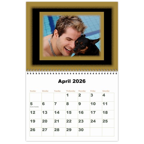 All Framed 2026 Large Number Calendar By Deborah Apr 2026