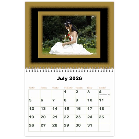 All Framed 2026 Large Number Calendar By Deborah Jul 2026