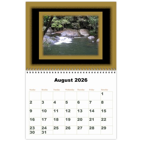 All Framed 2026 Large Number Calendar By Deborah Aug 2026