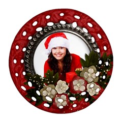 Christmas/Flowers-round filigree ornament (2 sides) - Round Filigree Ornament (Two Sides) Christmas/Flowers-round filigree ornament (2 sides) - Round Filigree Ornament (Two Sides)