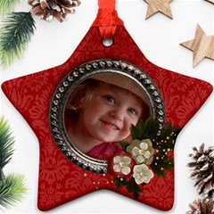 Christmas Flowers- star ornament (1 side) - Ornament (Star)