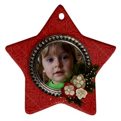 Christmas Flowers- star ornament (2 sides) - Star Ornament (Two Sides)