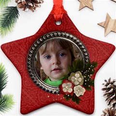 Christmas Flowers- star ornament (2 sides) - Star Ornament (Two Sides)