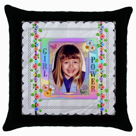 Girl Power Throw Pillow By Lil Front