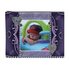 Pretty Purple Hearts XL Cosmetic Bag - Cosmetic Bag (XL)