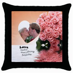 Apricot Possible - Throw Pillow Case (Black)