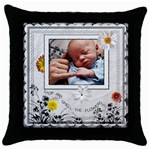 Stop and Smell the Flowers Throw Pillow - Throw Pillow Case (Black)