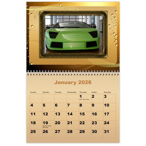 Male Calendar 2026 (large Numbers) By Deborah Jan 2026