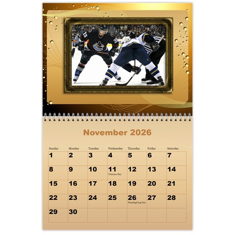 Male Calendar 2026 (large Numbers) By Deborah Nov 2026