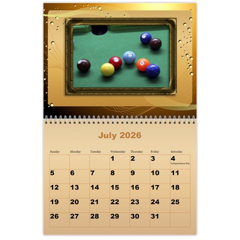 Male Calendar 2026 (large Numbers) By Deborah Jul 2026