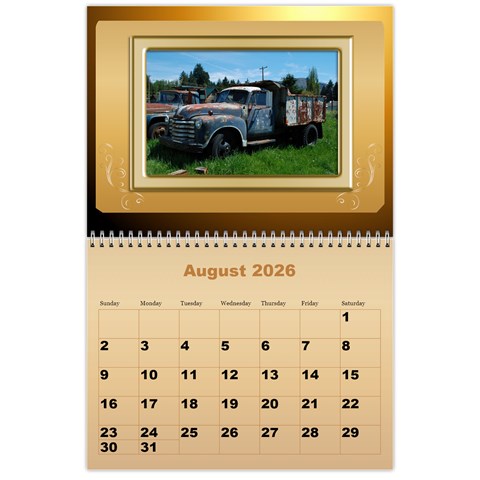 Male Calendar 2026 (large Numbers) By Deborah Aug 2026