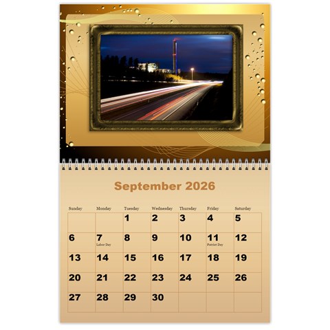 Male Calendar 2026 (large Numbers) By Deborah Sep 2026