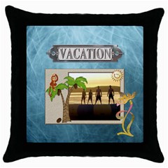 Vacation Throw Pillow - Throw Pillow Case (Black)