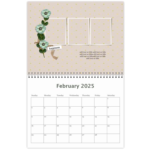 Calendar: Garden Of Flowers By Jennyl Feb 2025