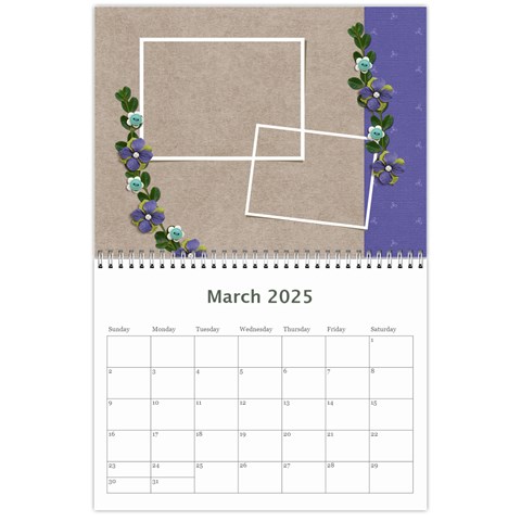 Calendar: Garden Of Flowers By Jennyl Mar 2025