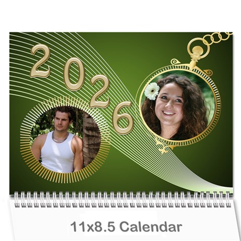 Styled In Green 2026 Calendar (large Numbers) By Deborah Cover