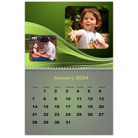 Styled In Green 2024 Calendar (large Numbers) By Deborah Jan 2024