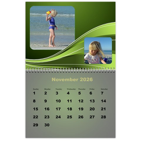Styled In Green 2026 Calendar (large Numbers) By Deborah Nov 2026