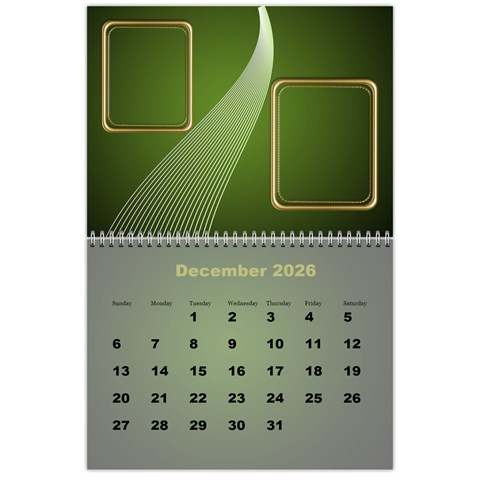 Styled In Green 2026 Calendar (large Numbers) By Deborah Dec 2026