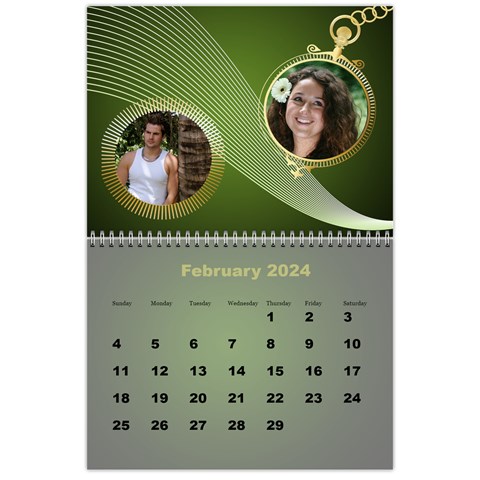 Styled In Green 2024 Calendar (large Numbers) By Deborah Feb 2024