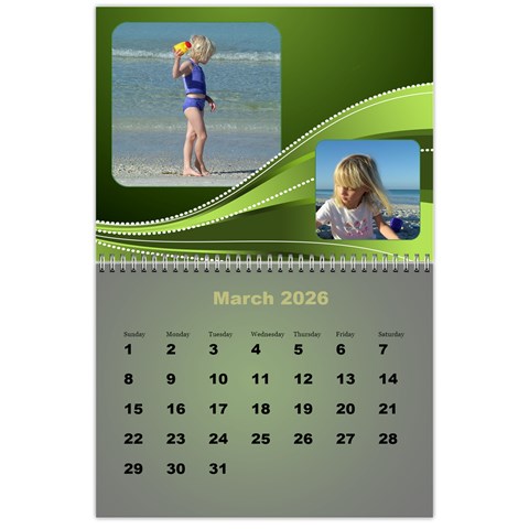 Styled In Green 2026 Calendar (large Numbers) By Deborah Mar 2026
