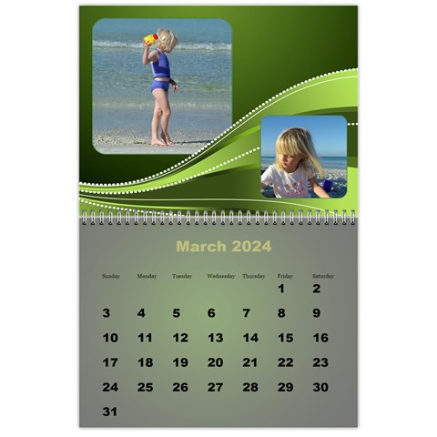 Styled In Green 2024 Calendar (large Numbers) By Deborah Mar 2024