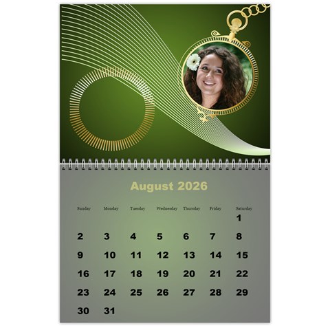 Styled In Green 2026 Calendar (large Numbers) By Deborah Aug 2026