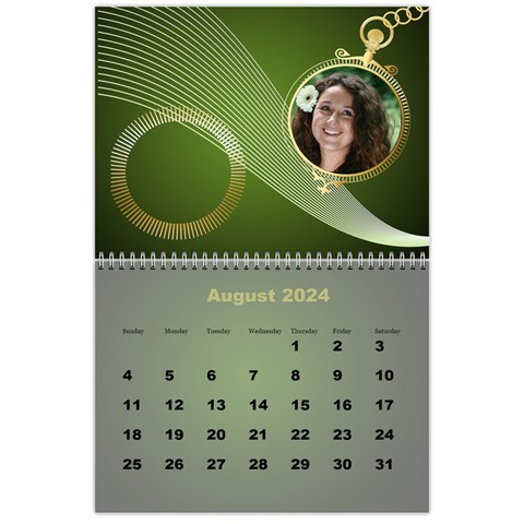 Styled In Green 2024 Calendar (large Numbers) By Deborah Aug 2024
